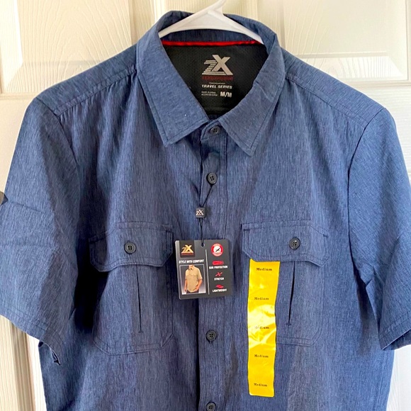 NWT Men Zeroxposur travel serie short sleeve shirt - Picture 2 of 8